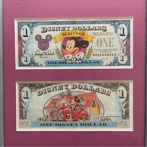 FRAMED DISNEY MICKEY MOUSE DOLLARS